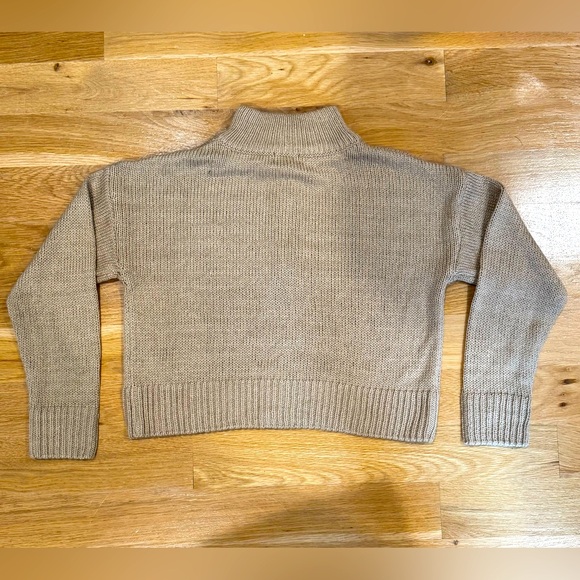 Cupcake brand. Crop sweater.Quarter zip. Brown. Size smalll - Picture 3 of 3